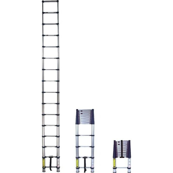 Xtend + Climb 785P Telescoping Ladder, 1912 ft Max Reach H, 16Step, 250 lb, 112 in D Step, Aluminum, Anodized 785P+